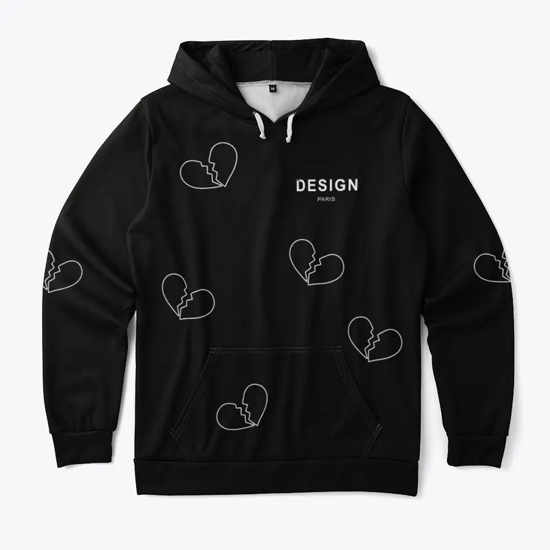 'No Design Broken Heart' Pattern Hoodie